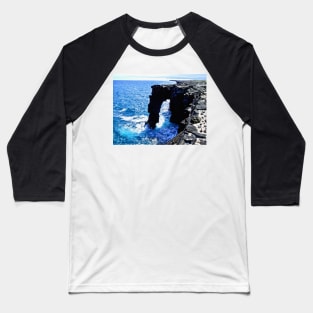 Rugged Kona Sea Arches along the Coast of Hawaii Baseball T-Shirt